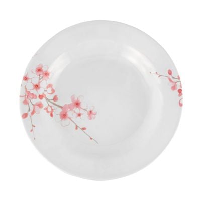 Royalford RF6729 10" Melamine Ware Deep Plate - Soup Plates Pasta Plates | Plate with Playful Classic Decoration | Microwave & Dishwasher Safe | Ideal for Soup, Desserts, Ice Cream & More (White)