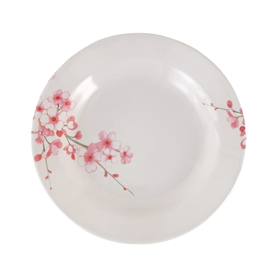 Royalford RF6729 10" Melamine Ware Deep Plate - Soup Plates Pasta Plates | Plate with Playful Classic Decoration | Microwave & Dishwasher Safe | Ideal for Soup, Desserts, Ice Cream & More (White)