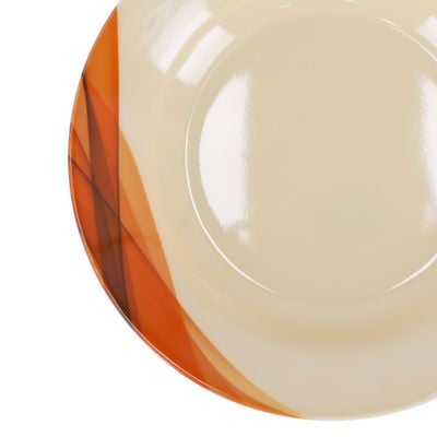 Royalford RF8079 10" Melamine Ware Super Rays Deep Plate -  Soup Plates Pasta Plates | plate with playful Classic decoration, dishwasher safe | Ideal for Soup, Deserts, Ice Cream & More| Brown