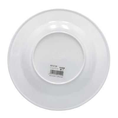 Royalford 10" Melamine Ware Deep Plate - Soup Plate Pasta Plates | Plate with Playful Classic Decoration | Ideal for Soup, Desserts, Ice Cream & More (White)