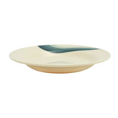 Royalford RF8022 10" Melamine Ware Super Rays Deep Plate - Soup Plates Pasta Plates | plate with playful Classic decoration, dishwasher safe | Ideal for Soup, Deserts, Ice Cream & More