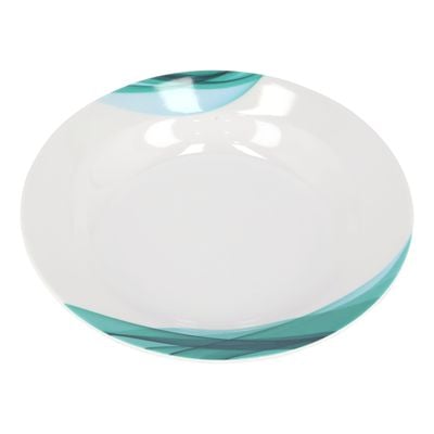 Royalford RF8060 10" Melamine Ware Super Rays Deep Plate - Soup Plates Pasta Plates | plate with playful Classic decoration, dishwasher safe | Ideal for Soup, Deserts, Ice Cream & More| Green