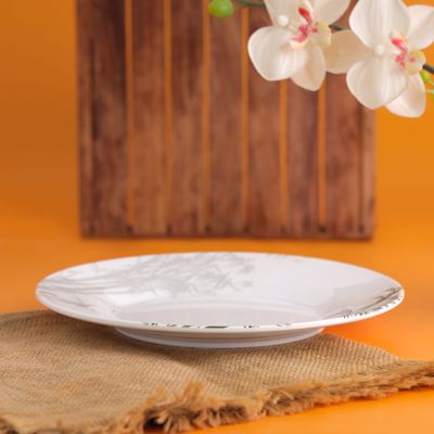 Royalford 10-inch Dinner Plate - Meal Plates Pasta Plates | Plate with Elegant Bamboo Design | Deep Plate | Dining Party Restaurant Round Serving Dish for Steak, Pizza, Salad, Pasta, Pie & More