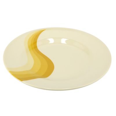 Royalford 10" Melamine Ware Super Rays Flat Plate - Pasta Plates | plate with playful Classic decoration, dishwasher safe | Ideal for Soup, Deserts, Ice Cream & More (Orange)