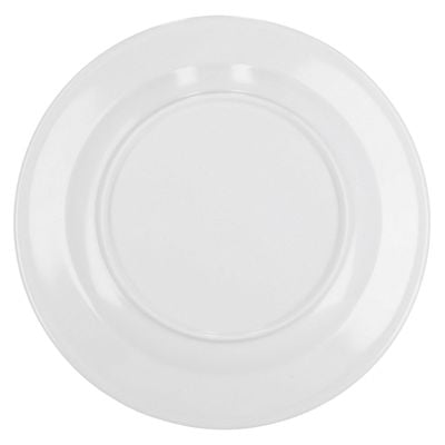 Royalford 10" Melamine Ware Flat Plate - Maggie, Soup Plates Pasta Plates | plate with playful Classic decoration | Ideal for Soup, Desserts, Ice Cream & More (White)