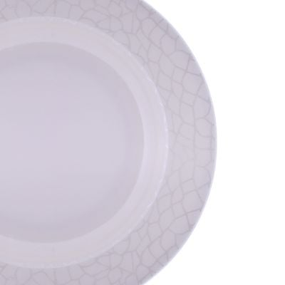 Royalford RF4490 10" Melamine White Pearl Dinner Plate - Soup Deep Plate Pasta Plate | plate with playful Classic decoration, dishwasher safe | Ideal for Soup, Deserts, Ice Cream & More