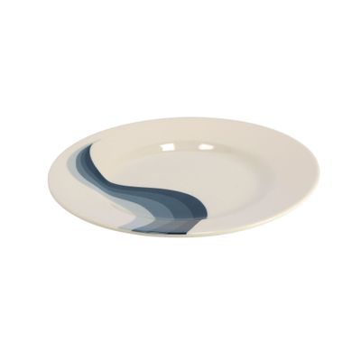Royalford 10" Melamine Ware Super Rays Flat Plate - Pasta Plates | plate with playful Classic decoration, dishwasher safe | Ideal for Soup, Deserts, Ice Cream & More (Green)
