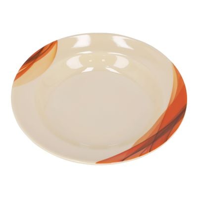 Royalford 9" Melamine Ware Super Rays Deep Plate - Soup Plates Pasta Plates | plate with playful Classic decoration, dishwasher safe | Ideal for Soup, Deserts, Ice Cream & More