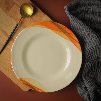 Royalford 9" Melamine Ware Super Rays Deep Plate - Soup Plates Pasta Plates | plate with playful Classic decoration, dishwasher safe | Ideal for Soup, Deserts, Ice Cream & More