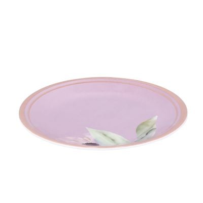 Royalford 8" Side Plate- RF11781| Premium-Quality Melamineware, Light-Weight and Food-Grade Plate with Elegant Floral Design| Perfect for Serving and Eating Food| Dishwasher-Safe and Chip-Resistant| Pink