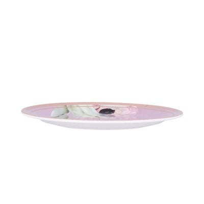 Royalford 8" Side Plate- RF11781| Premium-Quality Melamineware, Light-Weight and Food-Grade Plate with Elegant Floral Design| Perfect for Serving and Eating Food| Dishwasher-Safe and Chip-Resistant| Pink