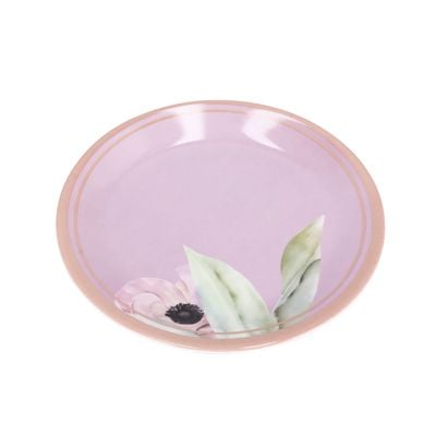 Royalford 8" Side Plate- RF11781| Premium-Quality Melamineware, Light-Weight and Food-Grade Plate with Elegant Floral Design| Perfect for Serving and Eating Food| Dishwasher-Safe and Chip-Resistant| Pink