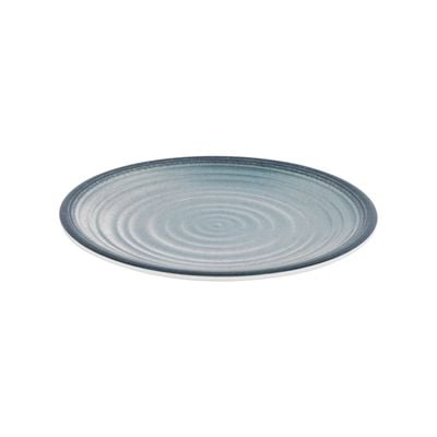 Royalford 10.5" Fine Stone Melamineware Dinner Plate- RF12372/ Light-Weight and Food-Grade Plates with Elegant Design/ Perfect for Serving and Eating Main Course Meals, Dishwasher Safe/ White and Blue