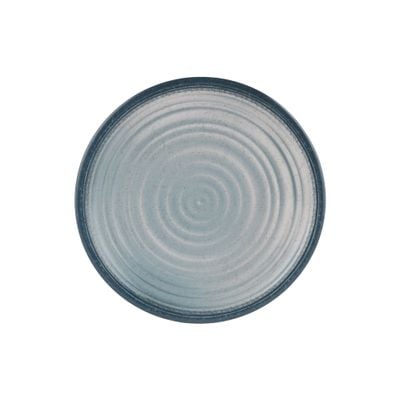 Royalford 10.5" Fine Stone Melamineware Dinner Plate- RF12372/ Light-Weight and Food-Grade Plates with Elegant Design/ Perfect for Serving and Eating Main Course Meals, Dishwasher Safe/ White and Blue