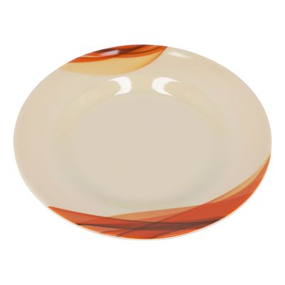 Royalford RF8080 10" Melamine Ware Super Rays Flat Plate -  Soup Plates Pasta Plates | Plate with Playful Classic Decoration, Dishwasher Safe | Ideal for Soup, Deserts, Ice Cream & More