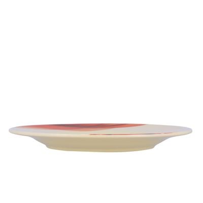 Royalford RF8080 10" Melamine Ware Super Rays Flat Plate -  Soup Plates Pasta Plates | Plate with Playful Classic Decoration, Dishwasher Safe | Ideal for Soup, Deserts, Ice Cream & More