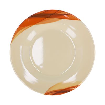 Royalford RF8080 10" Melamine Ware Super Rays Flat Plate - Soup Plates Pasta Plates | Plate with Playful Classic Decoration, Dishwasher Safe | Ideal for Soup, Deserts, Ice Cream & More