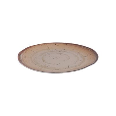 Royalford 9.0" Fine Stone Melamineware Flat Plate- RF12378/ Elegant Color, Perfect for Entrees, Pasta, Salads, Desserts, Sandwiches, Steaks, Main Course Meals/ Lightweight Flatware, Serveware, Dishwasher-Safe and Microwave Safe / Brown