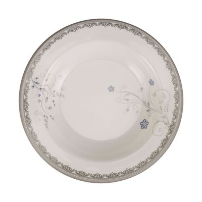 Royalford Melamineware Deep Plate, 8" Serving Plate, RF10602 | Round Plate with Elegant Floral Design | Ideal for Dinner, Lunch, Breakfast, Parties & More