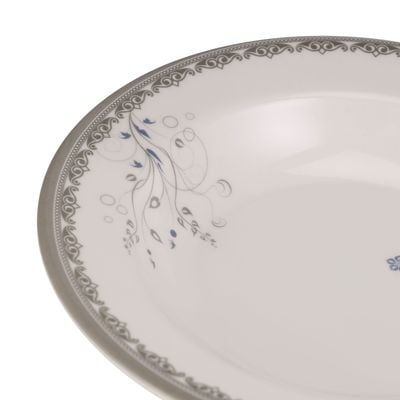 Royalford Melamineware Deep Plate, 8" Serving Plate, RF10602 | Round Plate with Elegant Floral Design | Ideal for Dinner, Lunch, Breakfast, Parties & More