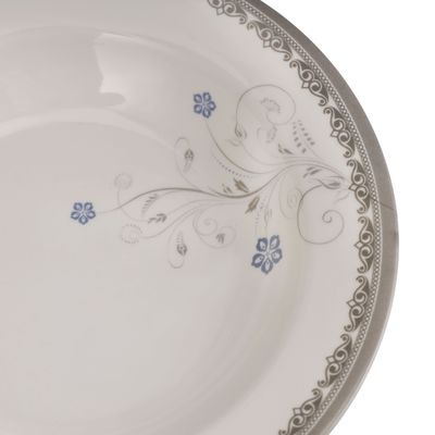 Royalford Melamineware Deep Plate, 8" Serving Plate, RF10602 | Round Plate with Elegant Floral Design | Ideal for Dinner, Lunch, Breakfast, Parties & More