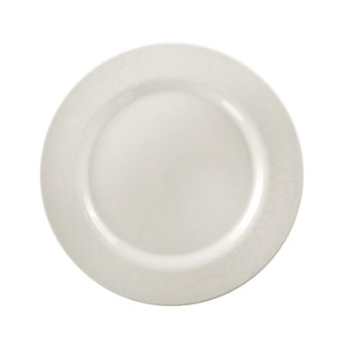 Royalford RF4489 8" Melamine White Pearl Dinner - Soup Deep Plate Pasta Plate | Plate with Playful Classic Decoration, Dishwasher Safe | Ideal for Soup, Deserts, Ice Cream & More