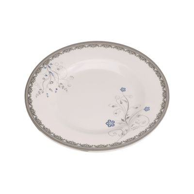 Melamineware Flat Plate | 8" Round Dinner Plate | RF10604 | Plate with Elegant Floral Design | Ideal for Dinner, Lunch, Breakfast, Parties & More