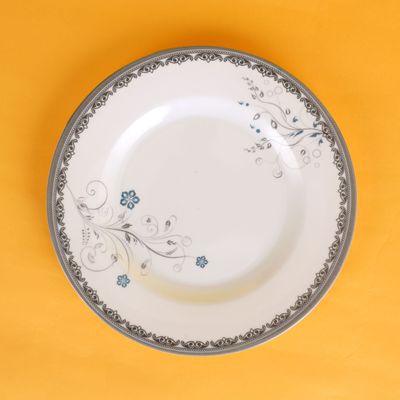 Melamineware Flat Plate | 8" Round Dinner Plate | RF10604 | Plate with Elegant Floral Design | Ideal for Dinner, Lunch, Breakfast, Parties & More