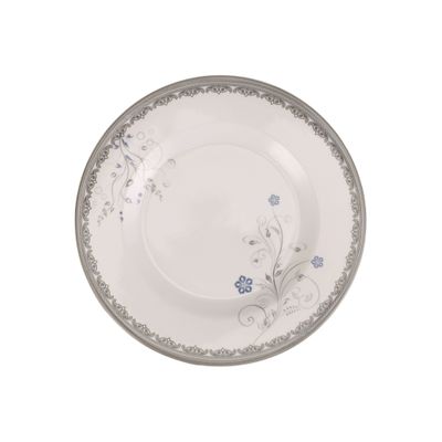 Melamineware Flat Plate | 8" Round Dinner Plate | RF10604 | Plate with Elegant Floral Design | Ideal for Dinner, Lunch, Breakfast, Parties & More