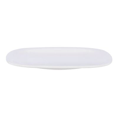 Royalford Melamineware Square Plate | 10.5 inch Dinner Plate | RF9859 | Pasta Plate Made with Durable Material | BPA Free Plate | Ideal for Snacks, Salad, Desserts, Ice Cream & More (White)