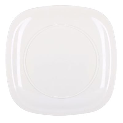 Royalford Melamineware Square Plate | 10.5 inch Dinner Plate | RF9859 | Pasta Plate Made with Durable Material | BPA Free Plate | Ideal for Snacks, Salad, Desserts, Ice Cream & More (White)