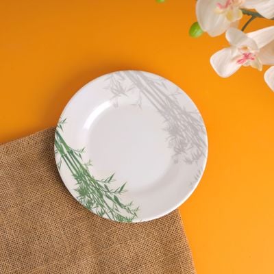 Royalford RF9887 8" Melamine Ware Dinner Plate - Meal Plates Pasta Plates | Plate with Playful Classic Bamboo Design | Freezer Safe | Ideal for Salad, Pasta, Desserts, Ice Cream & More