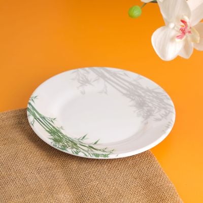 Royalford RF9887 8" Melamine Ware Dinner Plate - Meal Plates Pasta Plates | Plate with Playful Classic Bamboo Design | Freezer Safe | Ideal for Salad, Pasta, Desserts, Ice Cream & More