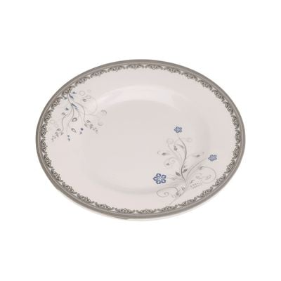 Royalford Melamineware Flat Plate, 10" Round Dinner Plate | RF10603 | Plate with Elegant Floral Design | Ideal for Dinner, Lunch, Breakfast, Parties & More