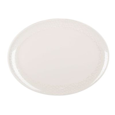 Melamine White Pearl Oval Plate, 14 Inch