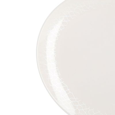 Melamine White Pearl Oval Plate, 14 Inch