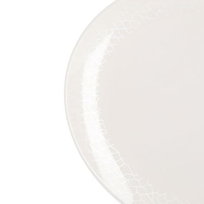 Royalford Melamine White Pearl Oval Plate, 14 Inch