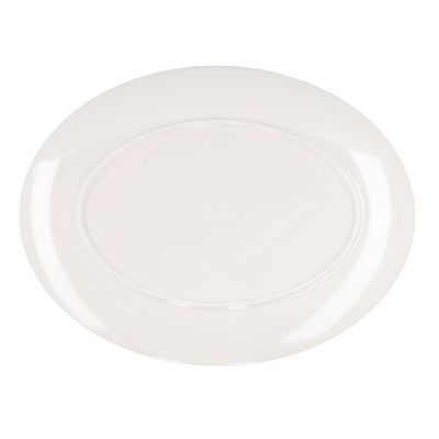 Melamine White Pearl Oval Plate, 14 Inch