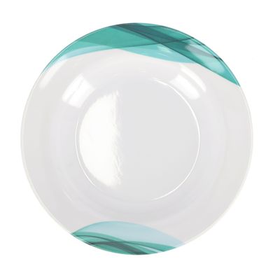 Royalford 9" Melamine Ware Super Rays Deep Plate - Pasta Plates | plate with playful Classic decoration, dishwasher safe | Ideal for Soup, Deserts, Ice Cream & More| Green