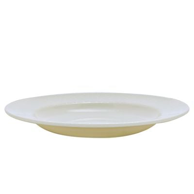 Royalford RF4487 10" Melamine White Pearl Dinner Plate Plate - Soup Deep Plate Pasta Plate | Plate with Playful Classic Decoration, Dishwasher Safe | Ideal for Soup, Deserts, Ice Cream & More