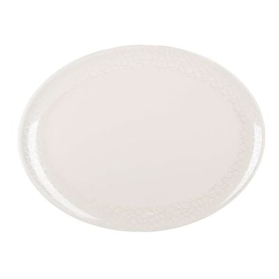 Melamine White Pearl Oval Plate, 16 Inch