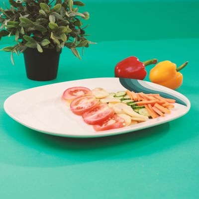 Royalford 14" Melamine Ware Super Rays Oval Plate - Pasta Plates | plate with playful Classic decoration, dishwasher safe | Ideal for Soup, Desserts, Ice Cream & More (Green)