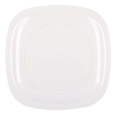 Royalford - RF9860 7.5" Opal Ware Square Plate - Pasta Plate | Made with Durable Material | Dishwasher & Microwave Proof | BPA Free | Ideal for Snacks, Salad, Desserts, Ice Cream & More (White)