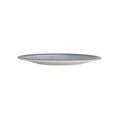 Royalford 8.5" Fine Stone Melamineware Flat Plate- RF12373/ Elegant Color, Perfect for Entrees, Pasta, Salads, Desserts, Sandwiches, Steaks, Main Course Meals/ Lightweight Flatware, Serveware, Dishwasher-Safe and Microwave Safe / Blue and white