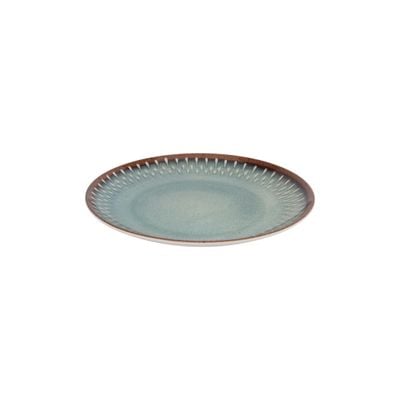 Royalford 10.3" Fine Stone Melamineware Dinner Plate- RF12382/ Light-Weight and Food-Grade Plates with Elegant Design/ Perfect for Serving and Eating Main Course Meals, Dishwasher Safe/ Blue and brown