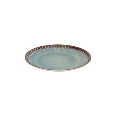 Royalford 10.3" Fine Stone Melamineware Dinner Plate- RF12382/ Light-Weight and Food-Grade Plates with Elegant Design/ Perfect for Serving and Eating Main Course Meals, Dishwasher Safe/ Blue and brown