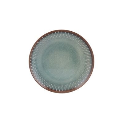 Royalford 10.3" Fine Stone Melamineware Dinner Plate- RF12382/ Light-Weight and Food-Grade Plates with Elegant Design/ Perfect for Serving and Eating Main Course Meals, Dishwasher Safe/ Blue and brown