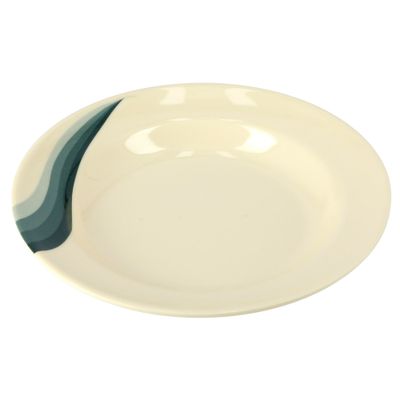 Royalford 9" Melamine Ware Super Rays Flat Plate - Pasta Plates | plate with playful Classic decoration, dishwasher safe | Ideal for Soup, Deserts, Ice Cream & More (Green)