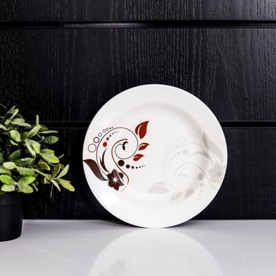 Royalford 10" Deep Dinner Plate, Melamine Ware Plate, RF9881 | Round Shape Plate with Elegant Floral Design | Ideal for Dinner, Lunch, Breakfast, Parties & More