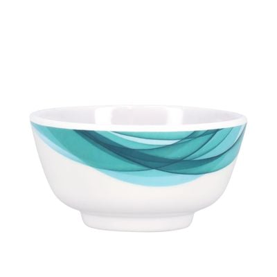 Royalford 4.5" Melamine Ware Super Rays Round Bowl - Portable, Lightweight Bowl Breakfast Cereal Dessert Serving Bowl | Dishwasher & Microwave Safe | Ideal for Rice, Pasta, Deserts, Icecream & More| Green